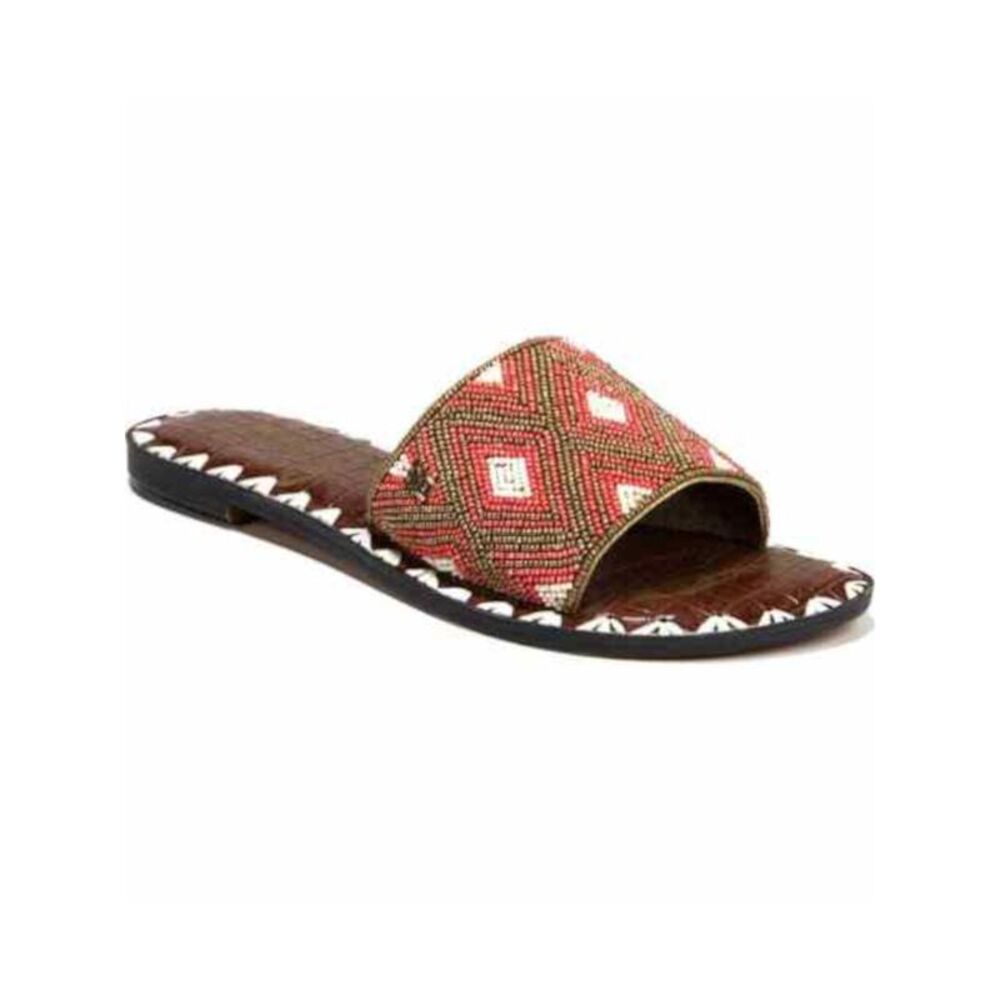 NWT SAM EDELMAN Womens Coral Gunner Round Toe Slip On Slide Sandals 8 - Picture 1 of 4
